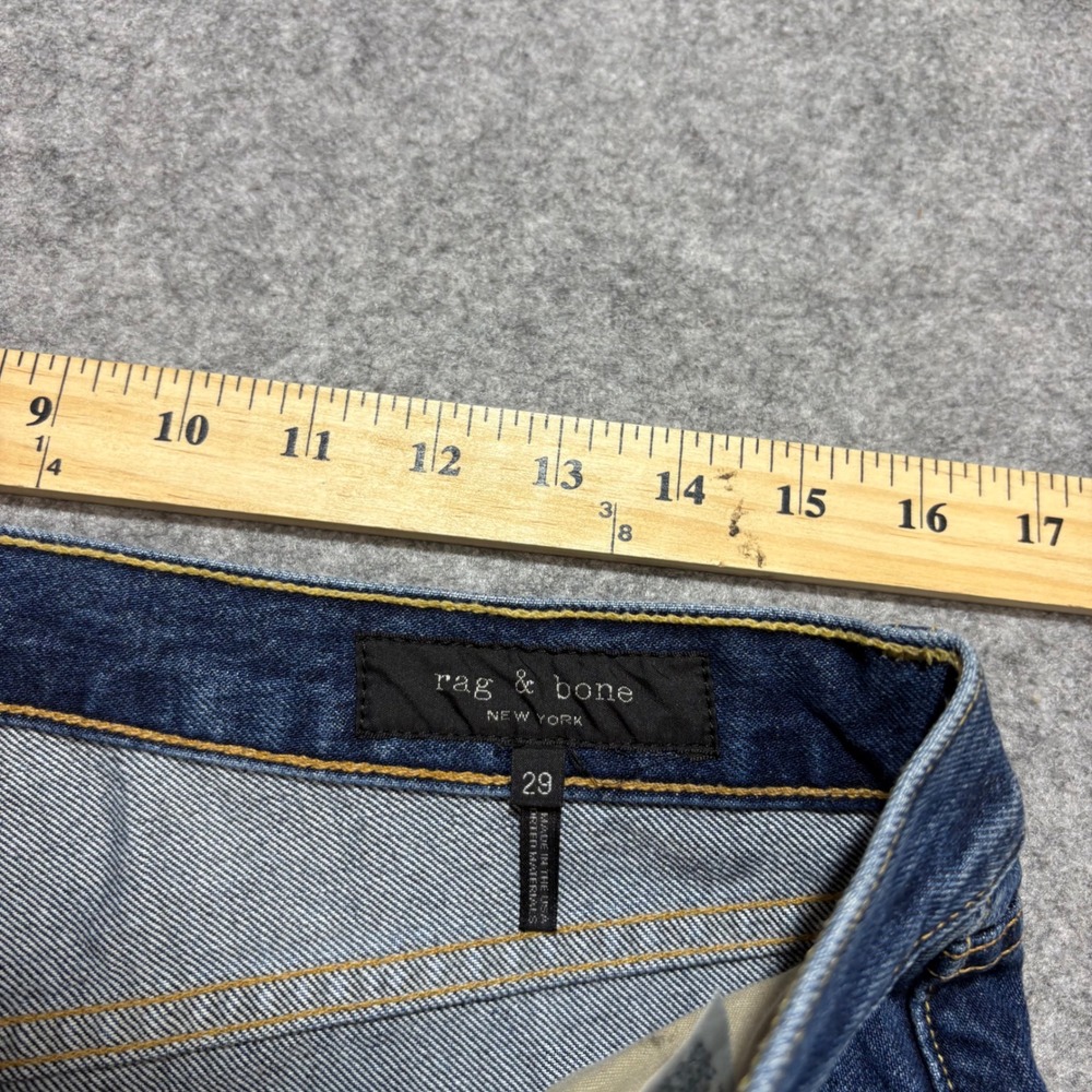 Rag & Bone New York Straight Leg Raw Hem Jeans Dark Wash Denim Size 29 - Picture 5 of 6